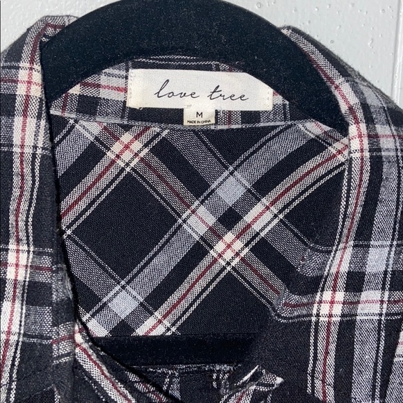 Love Tree plaid button down - Picture 2 of 10